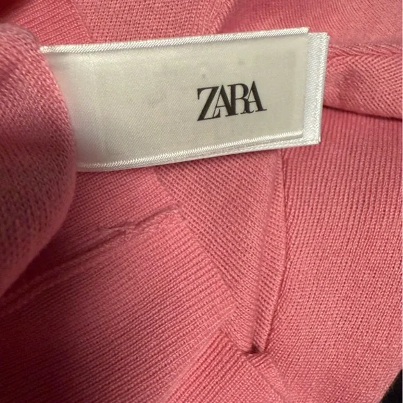 NWOT. Zara wool blend sweater. Round neck, ribbed sleeves. Sits at waist. Pink - Picture 9 of 13
